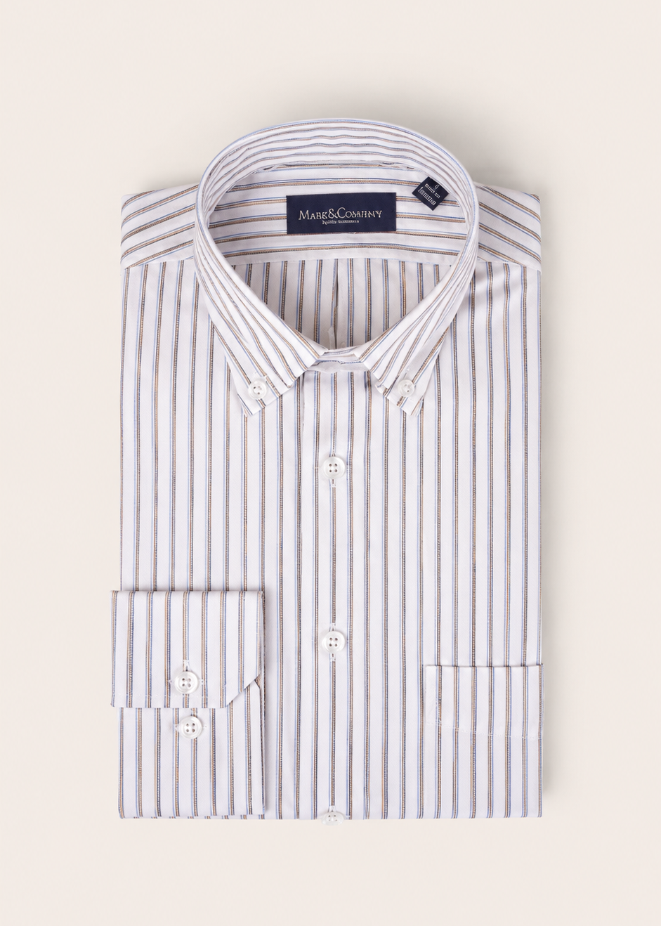 Multi Stripe White Button Down