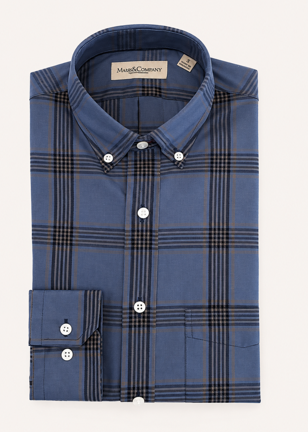 Multi Stripe Check Blue Button Down