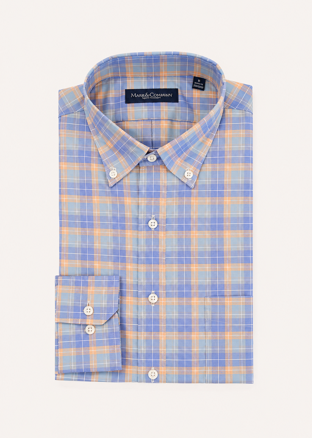 Multi Check Blue and Orange Button Down