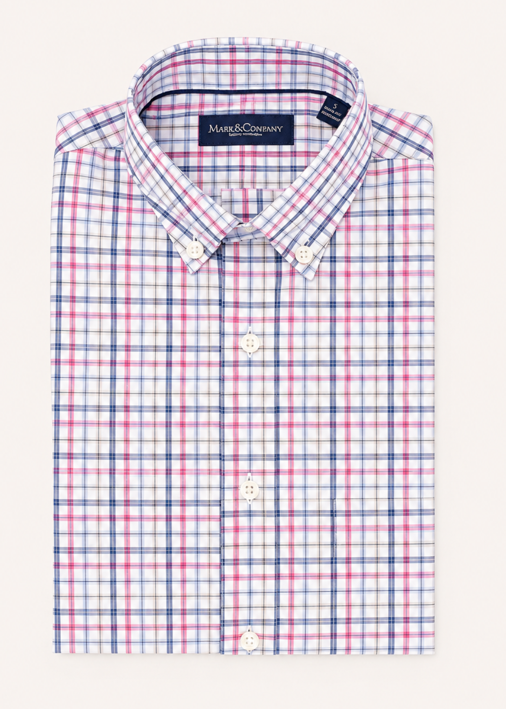 Multi Check Pink Button Down