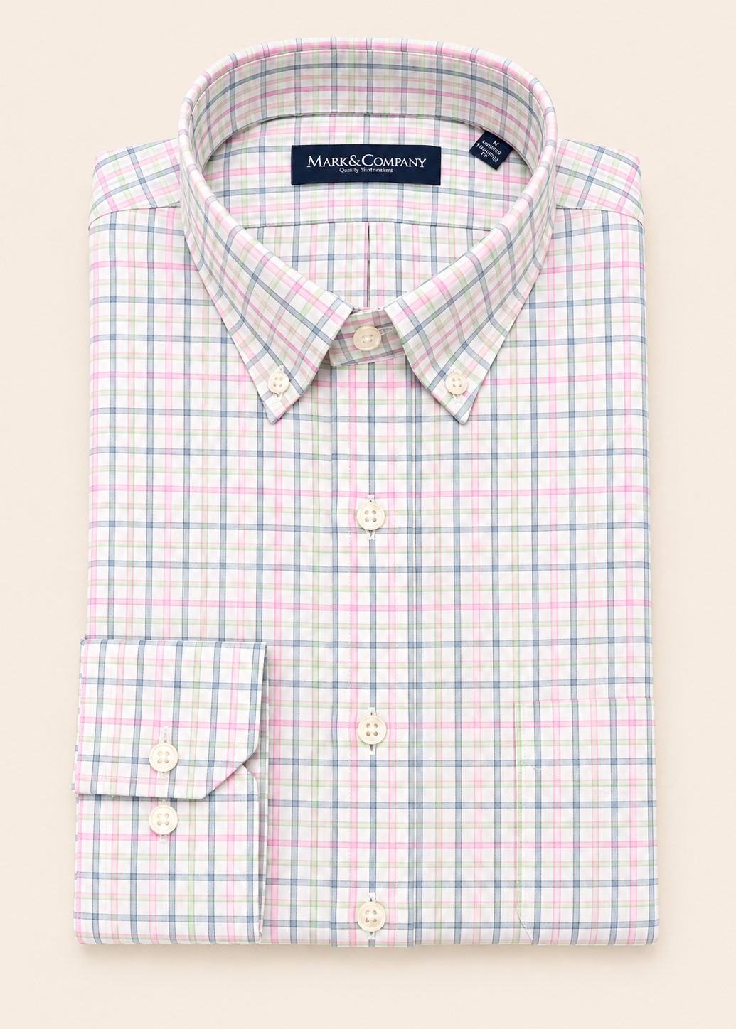 Multi Check Pink Button Down