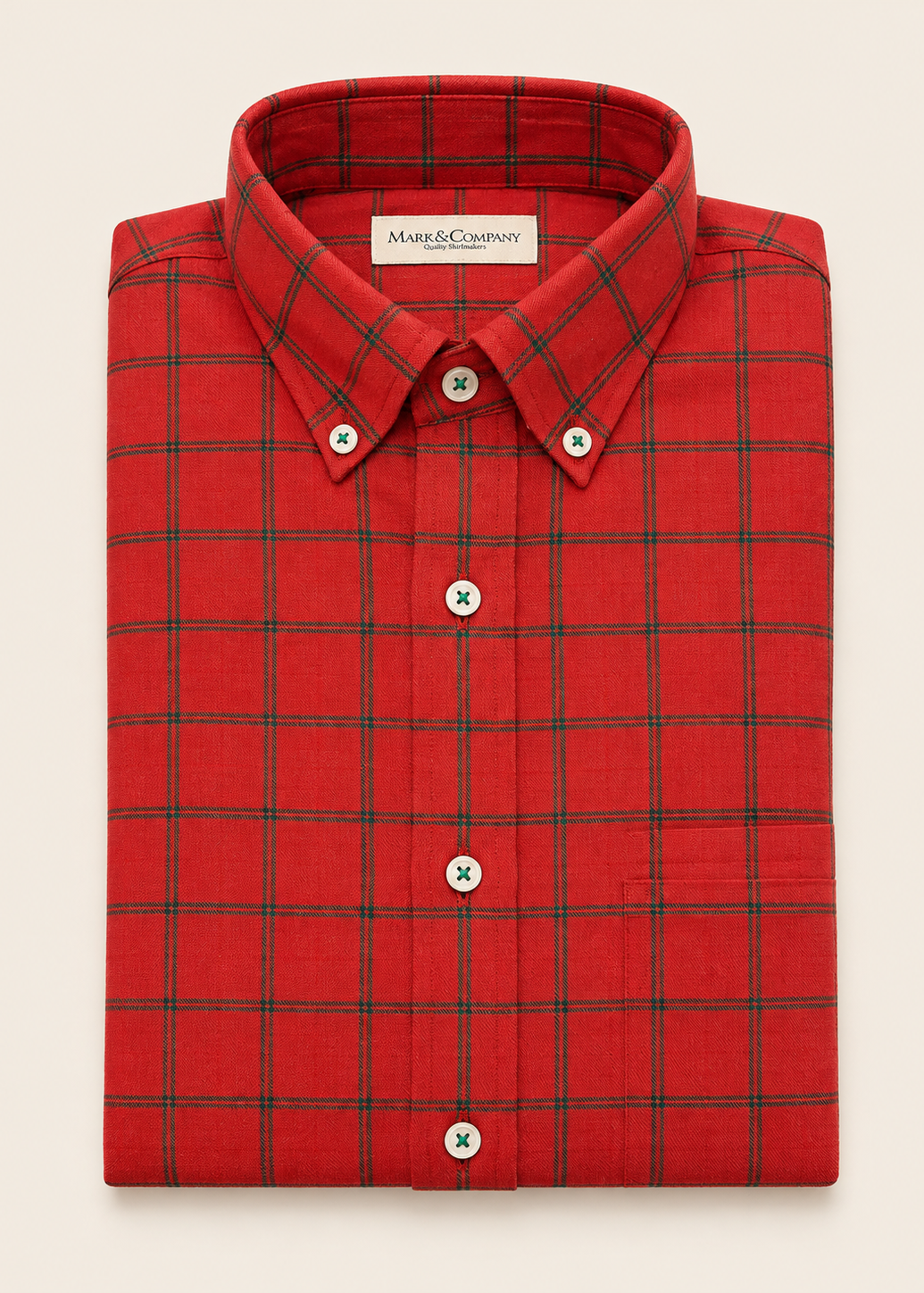 Multi Check Orange Button Down