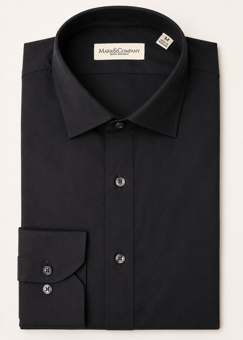 Black Solid Spread Long Sleeve