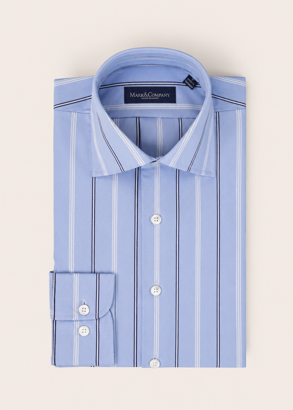 Multi Stripe Blue Spread Collar