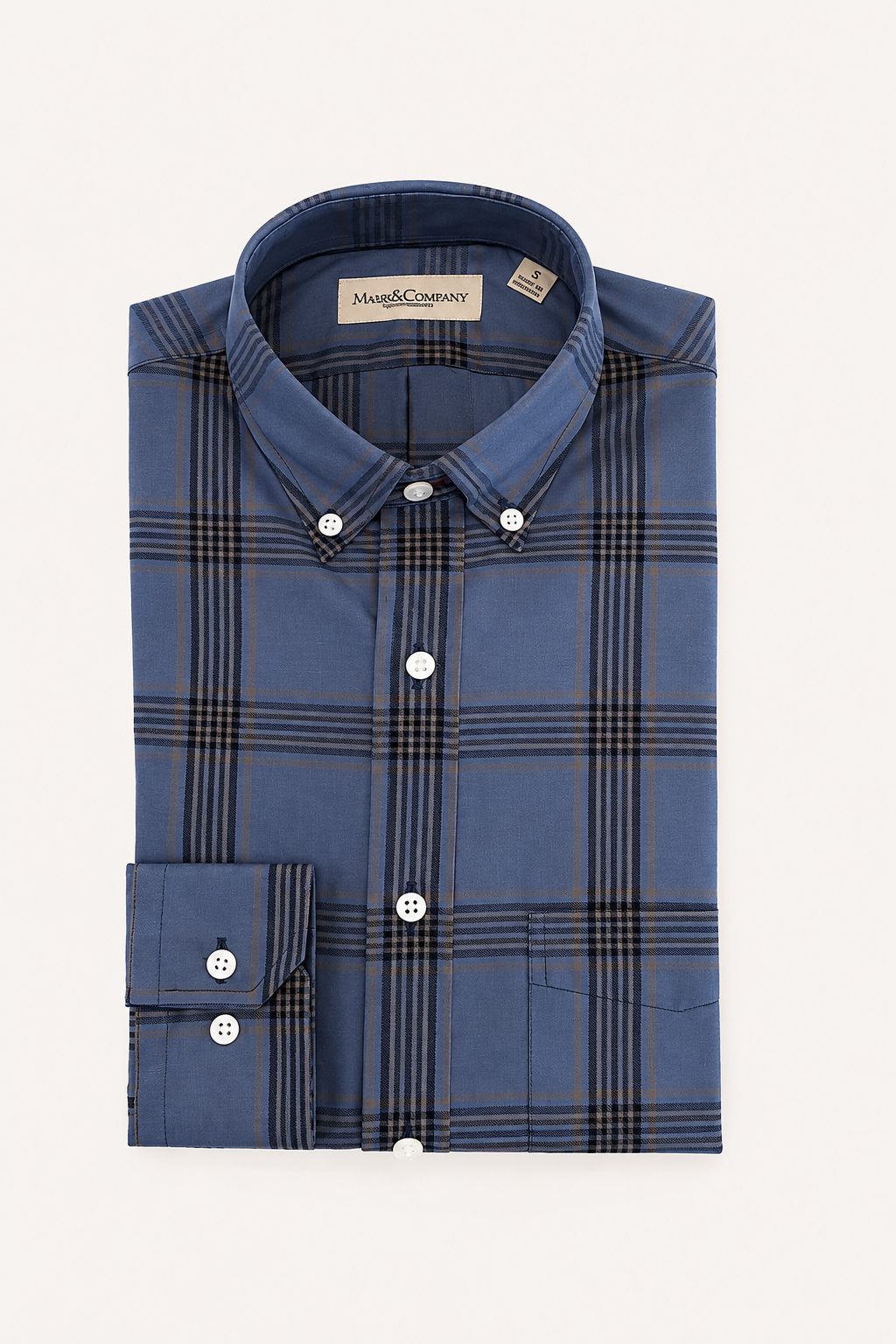 Multi Stripe Check Blue Button Down