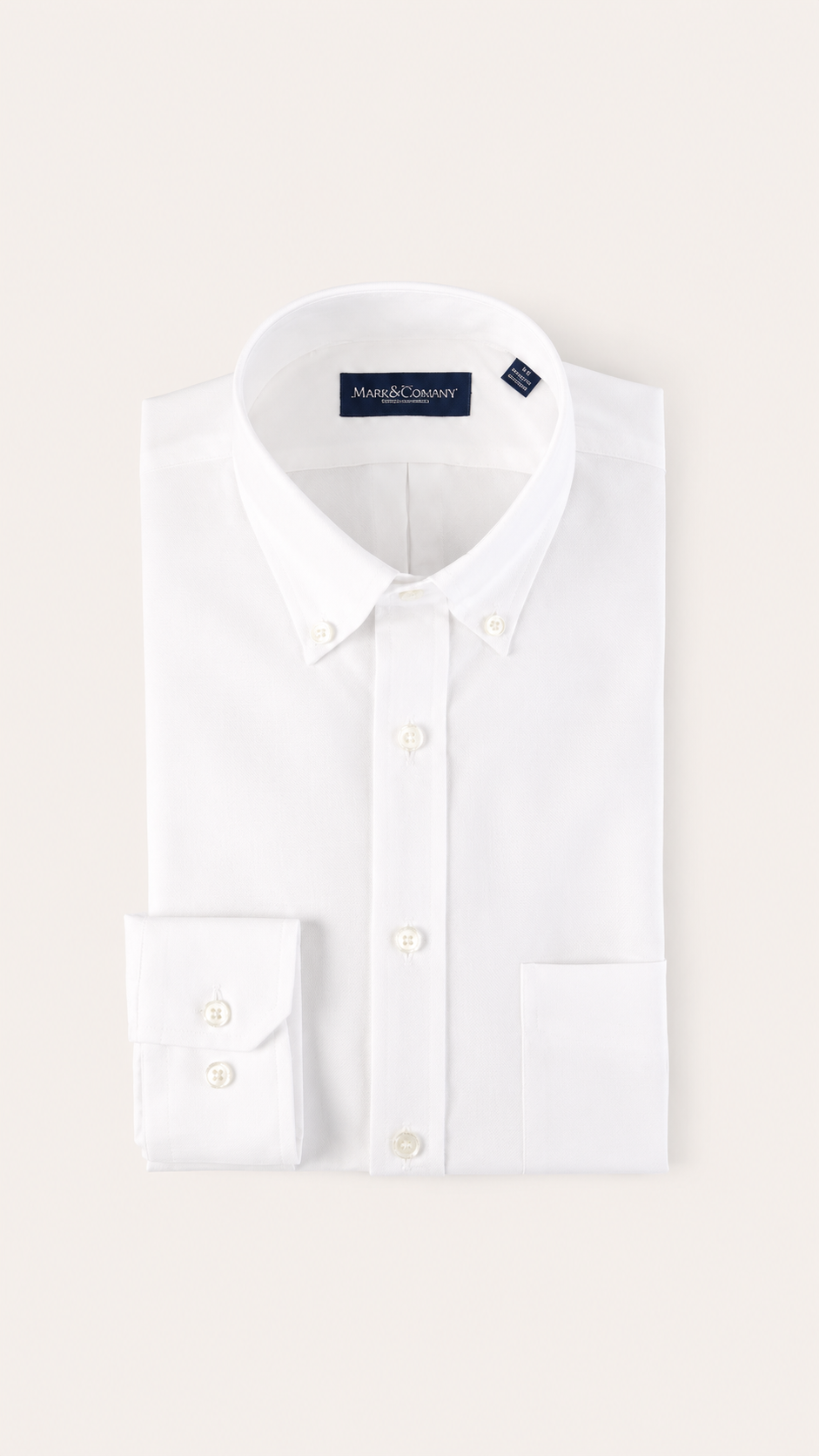 White Solid Button Down